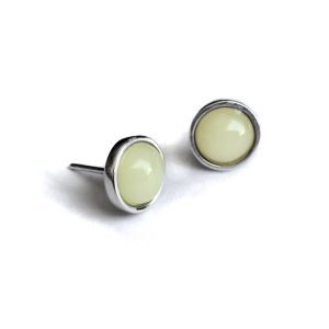 Pendientes "Media perla" con leche materna