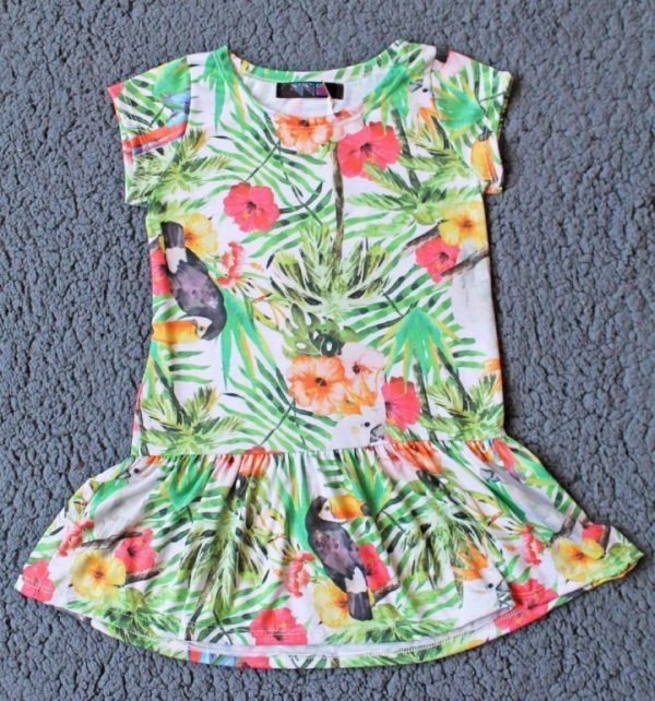 Vestido manga corta Selva tucanes